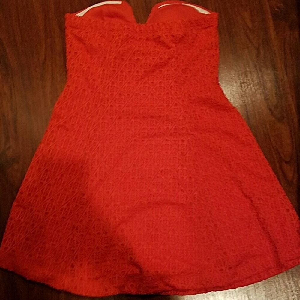 NWT Bailey blue strapless dress eyelet lace sz Lg - Picture 4 of 4